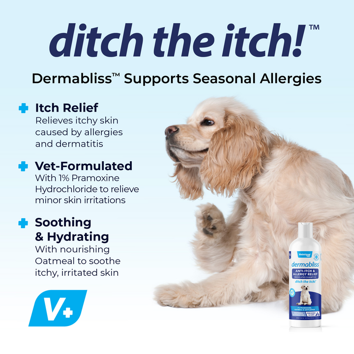 Dermabliss Anti Itch Relief Medicated Dog Shampoo 16 Oz Vetnique Labs Glandex